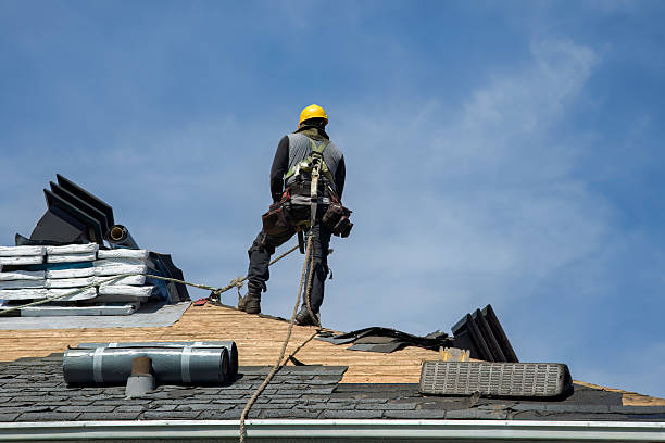 Professional Gutter Installation technician working in Sandhill, MS